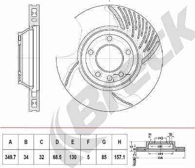 Breck BR 409 VH100 - Гальмівний диск autozip.com.ua