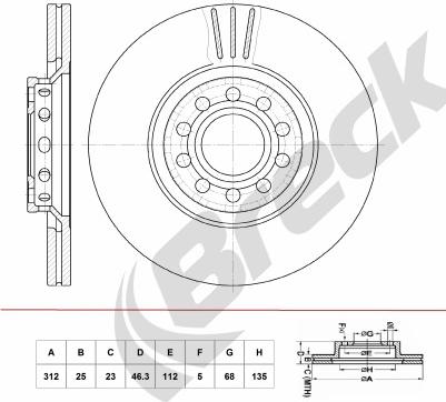 Breck BR 404 VA100 - Гальмівний диск autozip.com.ua