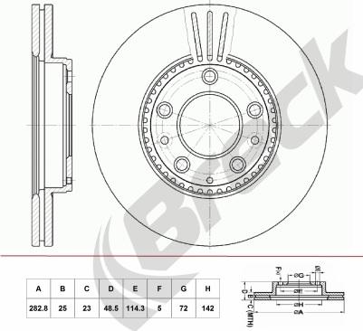 Breck BR 403 VA100 - Гальмівний диск autozip.com.ua