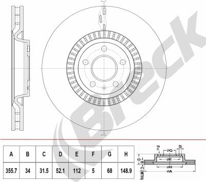 Breck BR 415 VH100 - Гальмівний диск autozip.com.ua