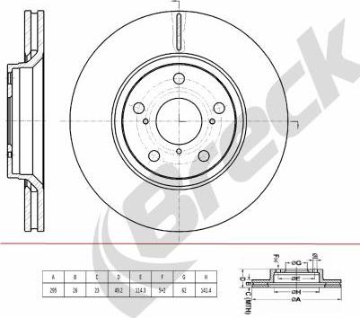 Breck BR 439 VA100 - Гальмівний диск autozip.com.ua