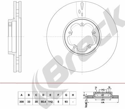 Breck BR 431 VA100 - Гальмівний диск autozip.com.ua