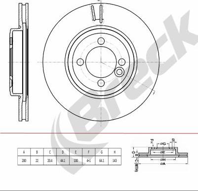 Breck BR 438 VH100 - Гальмівний диск autozip.com.ua