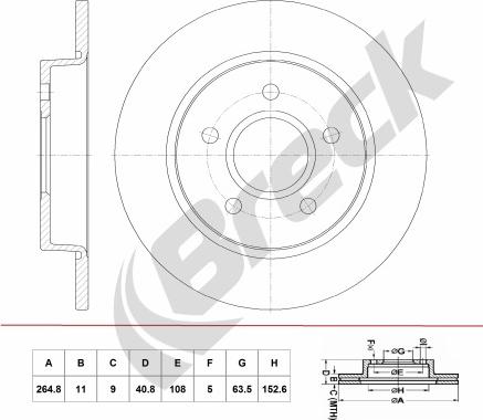 Breck BR 058 SA100 - Гальмівний диск autozip.com.ua