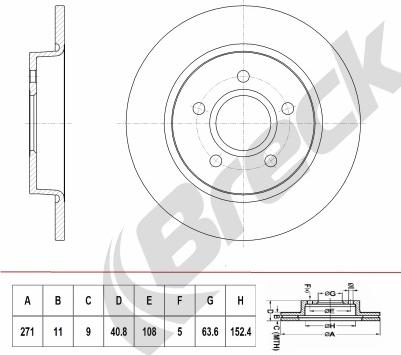 Breck BR 068 SA100 - Гальмівний диск autozip.com.ua