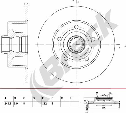 Breck BR 009 SA100 - Гальмівний диск autozip.com.ua