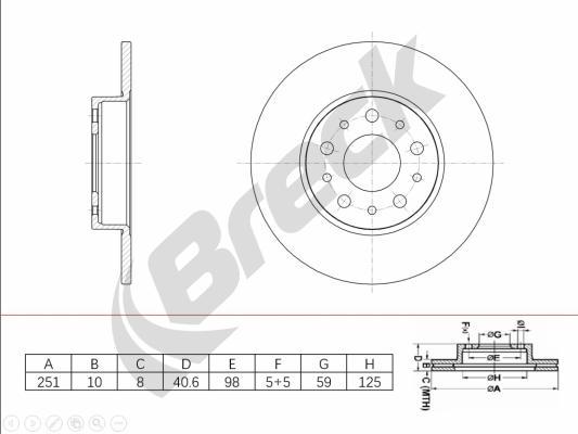 Breck BR 082 SA100 - Гальмівний диск autozip.com.ua