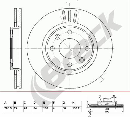 Breck BR 301 VA100 - Гальмівний диск autozip.com.ua