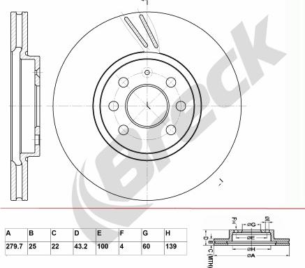 Breck BR 311 VA100 - Гальмівний диск autozip.com.ua