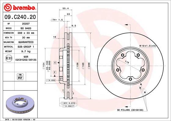 Breco BS 9483 - Гальмівний диск autozip.com.ua