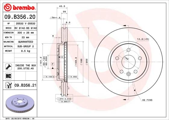 Breco BS 9142 - Гальмівний диск autozip.com.ua