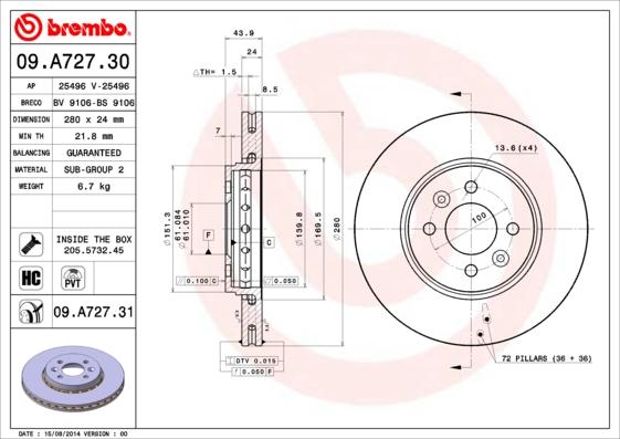 Breco BS 9106 - Гальмівний диск autozip.com.ua