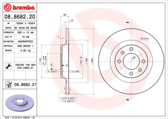 Breco BS 6046 - Гальмівний диск autozip.com.ua
