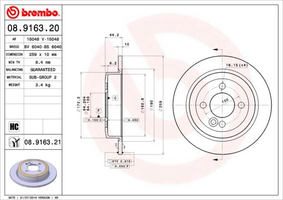 Breco BS 6040 - Гальмівний диск autozip.com.ua