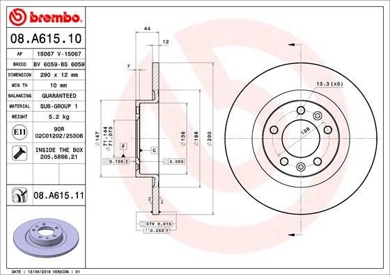 Breco BV 6059 - Гальмівний диск autozip.com.ua