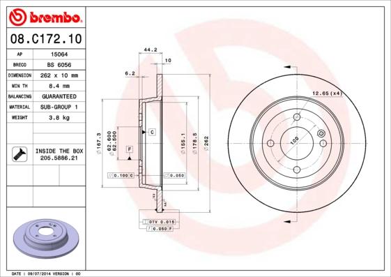 Breco BS 6056 - Гальмівний диск autozip.com.ua