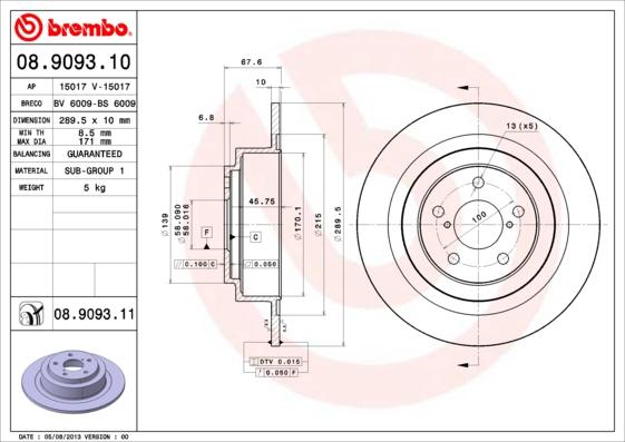 Breco BS 6009 - Гальмівний диск autozip.com.ua