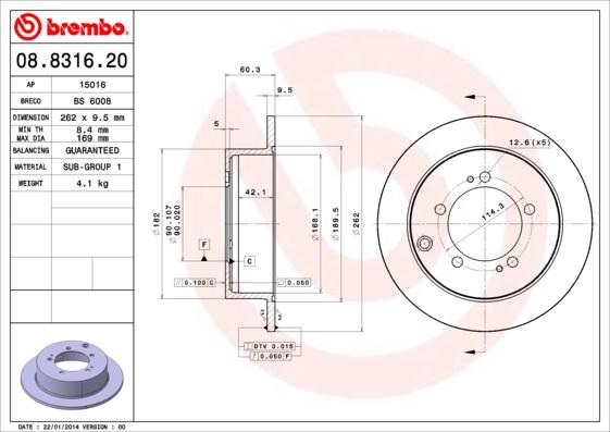 Breco BS 6008 - Гальмівний диск autozip.com.ua