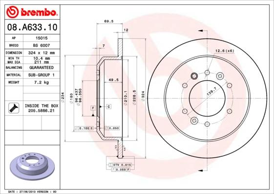 Breco BS 6007 - Гальмівний диск autozip.com.ua