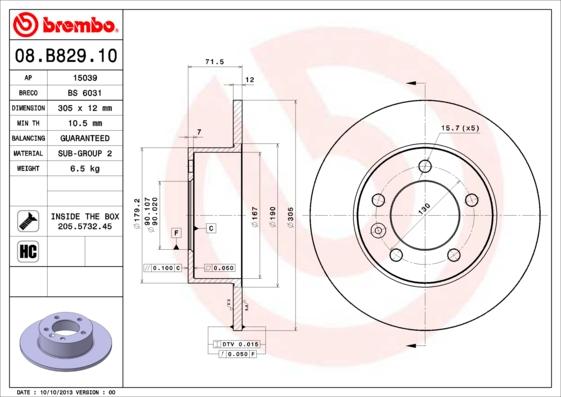 Breco BS 6031 - Гальмівний диск autozip.com.ua