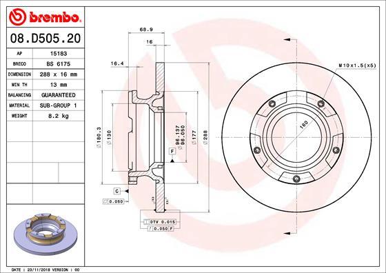 Breco BS 6175 - Гальмівний диск autozip.com.ua