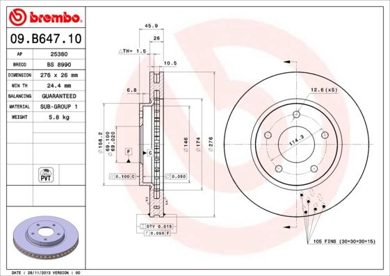 Breco BS 8990 - Гальмівний диск autozip.com.ua