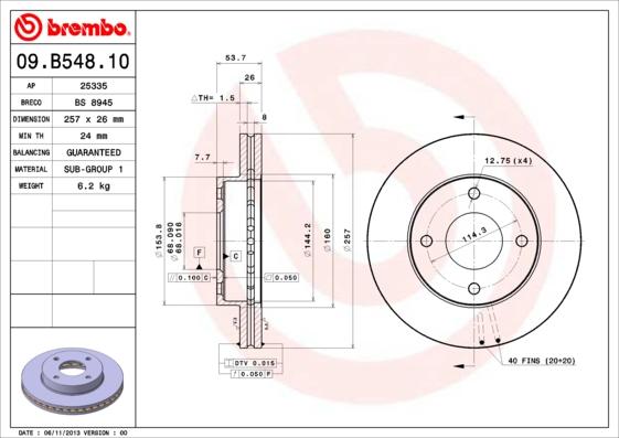 Breco BS 8945 - Гальмівний диск autozip.com.ua