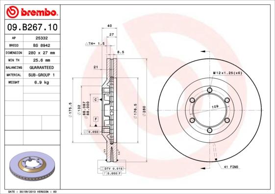 Breco BS 8942 - Гальмівний диск autozip.com.ua