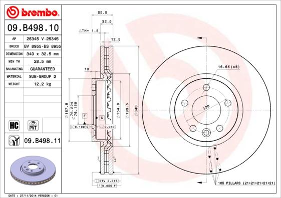 Breco BS 8955 - Гальмівний диск autozip.com.ua