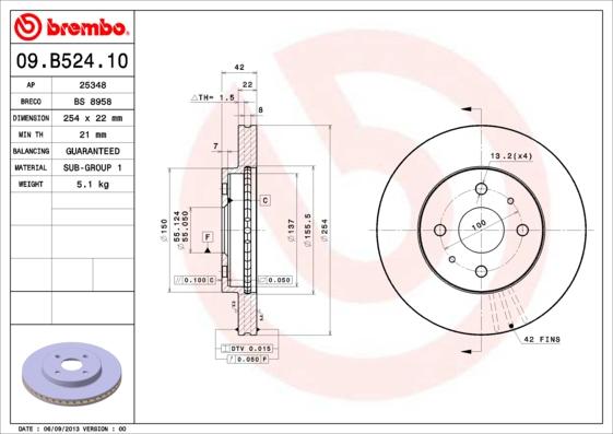 Breco BS 8958 - Гальмівний диск autozip.com.ua