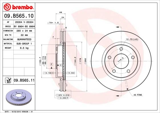 Breco BS 8964 - Гальмівний диск autozip.com.ua