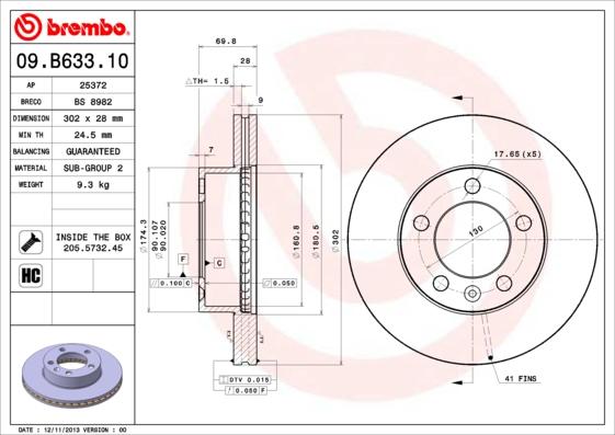 Breco BS 8982 - Гальмівний диск autozip.com.ua