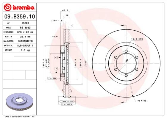 Breco BS 8933 - Гальмівний диск autozip.com.ua