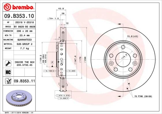 Breco BS 8928 - Гальмівний диск autozip.com.ua