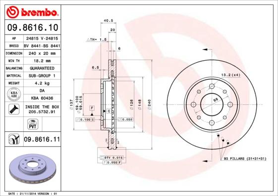 Breco BS 8441 - Гальмівний диск autozip.com.ua