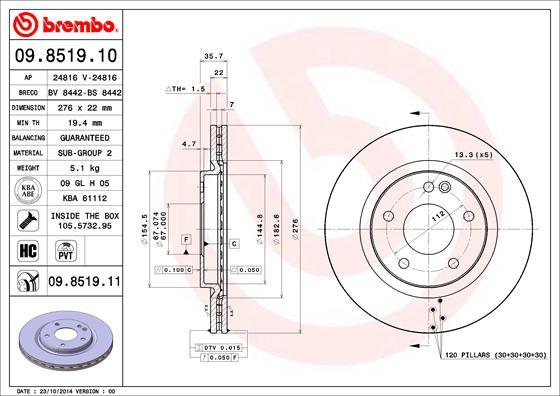 Breco BS 8442 - Гальмівний диск autozip.com.ua