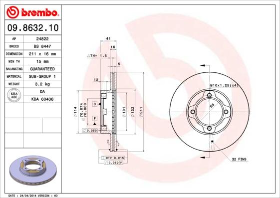 Breco BS 8447 - Гальмівний диск autozip.com.ua