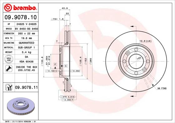 Breco BV 8450 - Гальмівний диск autozip.com.ua
