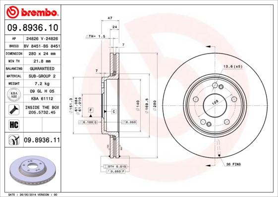 Breco BS 8451 - Гальмівний диск autozip.com.ua