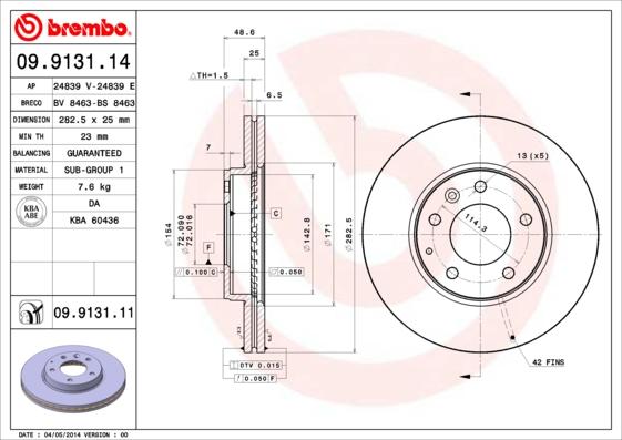 Breco BS 8463 - Гальмівний диск autozip.com.ua