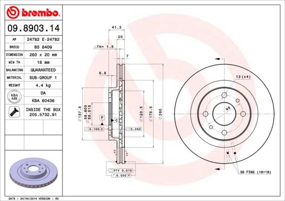 Breco BS 8409 - Гальмівний диск autozip.com.ua