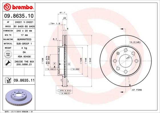 Breco BV 8405 - Гальмівний диск autozip.com.ua