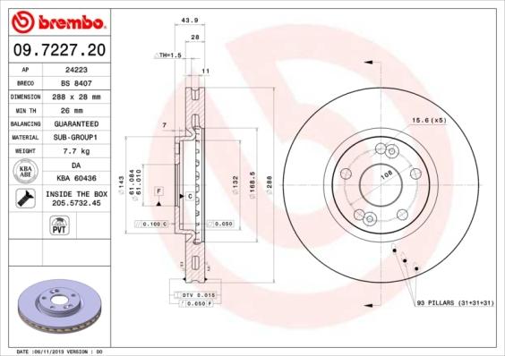 Breco BS 8407 - Гальмівний диск autozip.com.ua