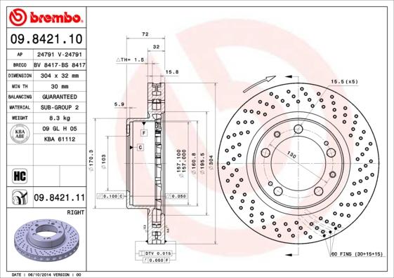 Breco BV 8417 - Гальмівний диск autozip.com.ua