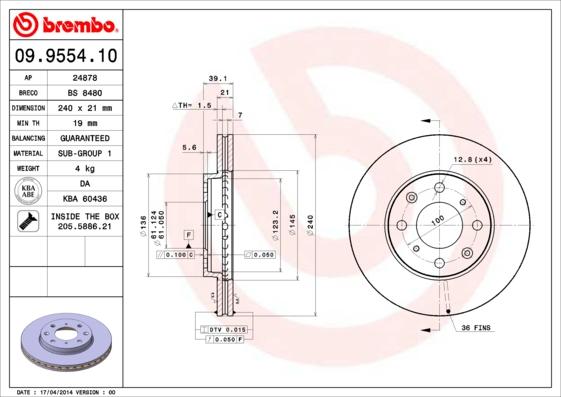 Breco BS 8480 - Гальмівний диск autozip.com.ua