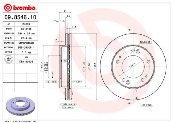 Breco BS 8435 - Гальмівний диск autozip.com.ua