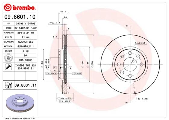 Breco BV 8422 - Гальмівний диск autozip.com.ua