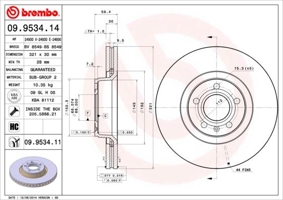 Breco BS 8549 - Гальмівний диск autozip.com.ua