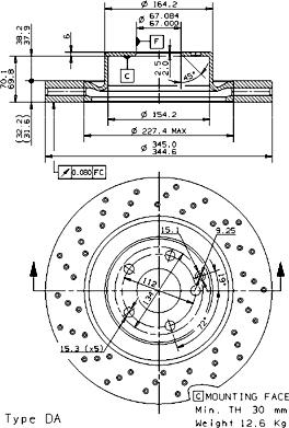 Breco BV 8543 - Гальмівний диск autozip.com.ua