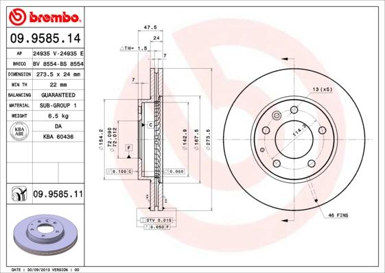 Breco BS 8554 - Гальмівний диск autozip.com.ua